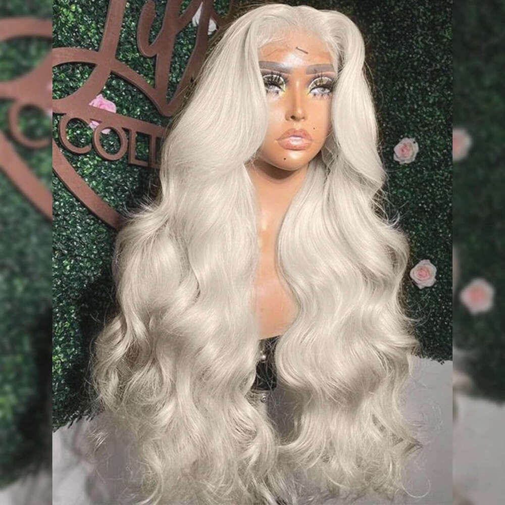 Blonde Lace Front Wig Long Body Wave Synthetic Hair Daily Use Platinum Wigs Heat Resistant Cosplay Party Drag Queen