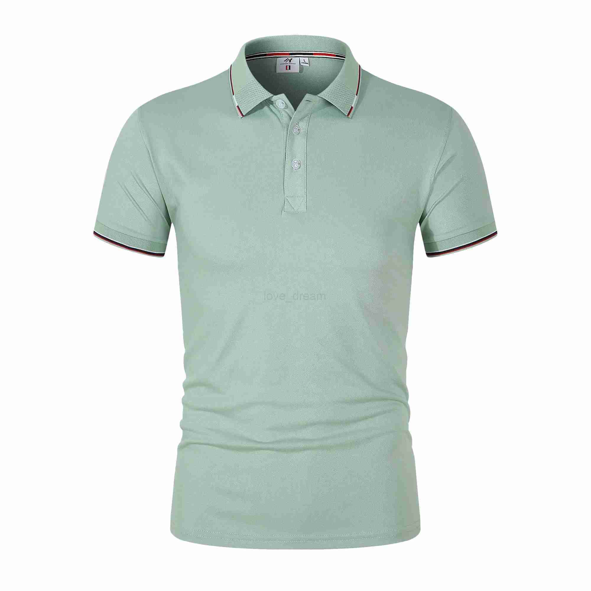 2024 Pink Premium Business Casual High Quality Cotton Summer Slim Fit Tops Mens Polo Shirt Fashion Vintage Short SleevesXJ240920