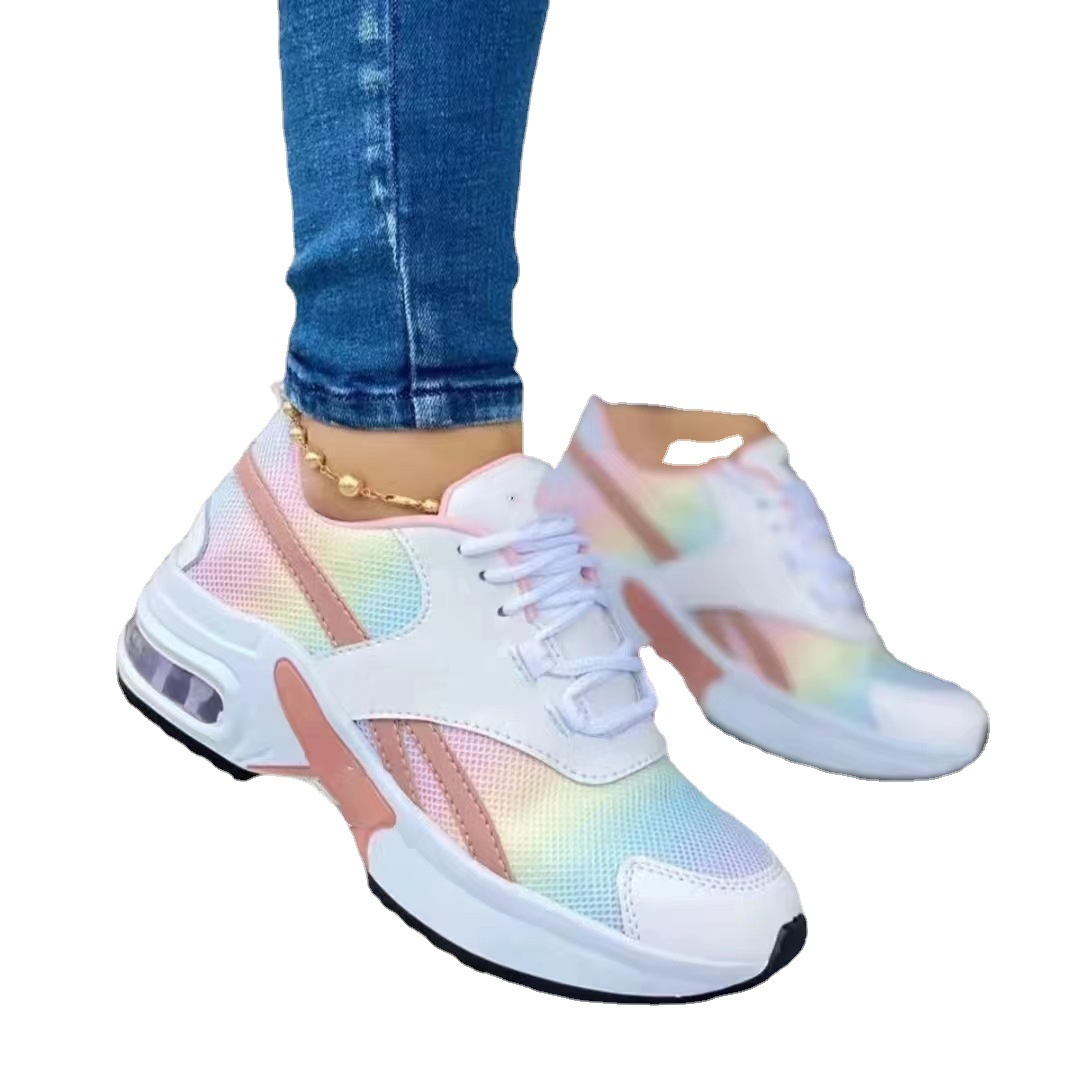 Sneakers 36-43 Autumn New Lace Up Wedge Platform 2022 Ladies Outdoor Fashion Air Cushion Casual Running Shoes 987