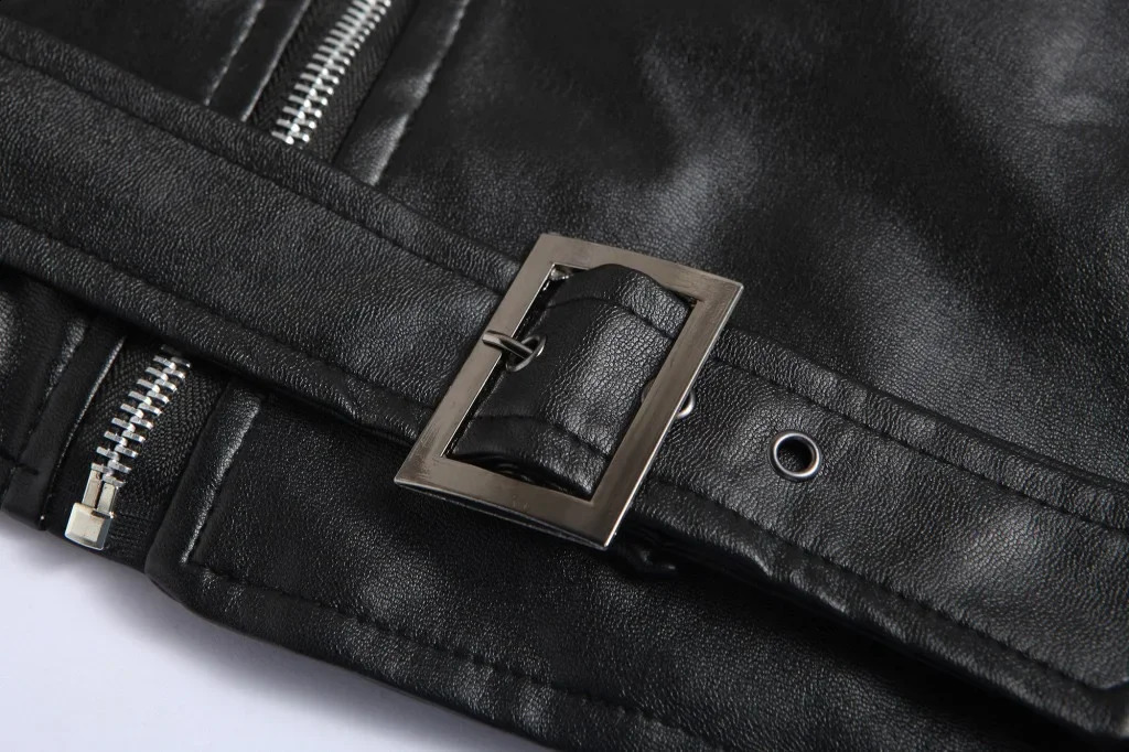 Mens PU leather jacket motorcycle fashion slim fit leather jacket 240919