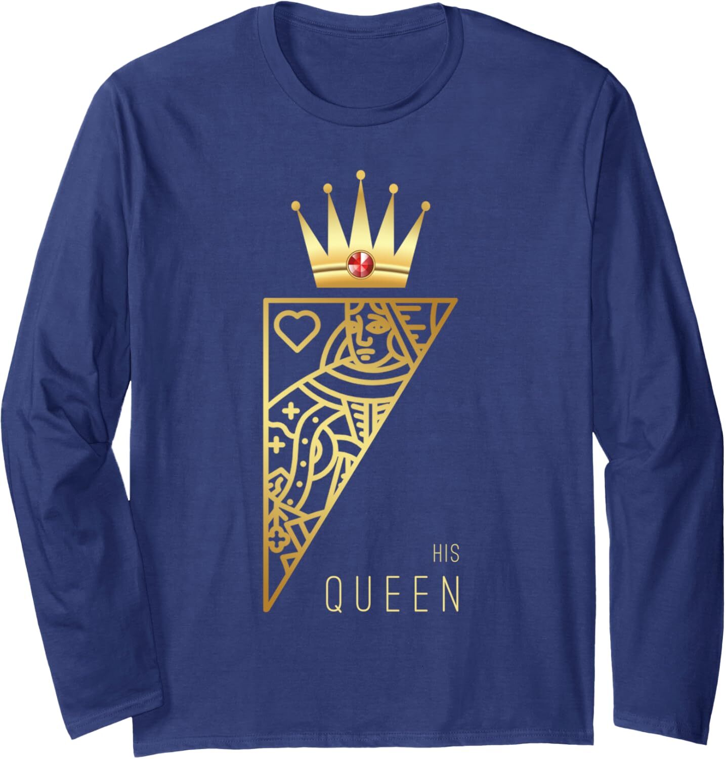 Long Sleeve Shirts for Men sweatshirt His Queen Card Funny Cute Couple Lover Gift Long Sleeve Tee Streetwear Casual tops clothes