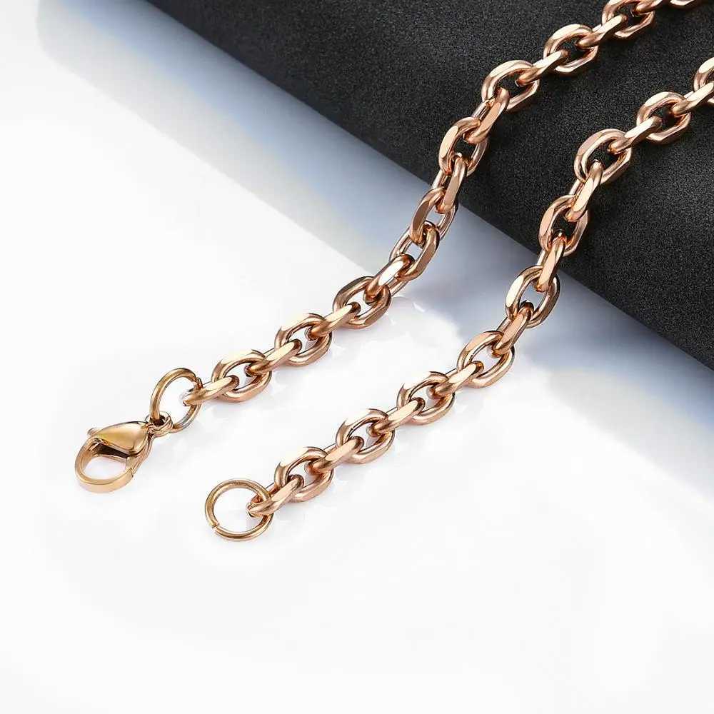 Fashion Women Men Stainless Steel Rolo Link O Chain Necklace for DIY Charm Pendant Choker Jewelry Accessories ChristmasX240919