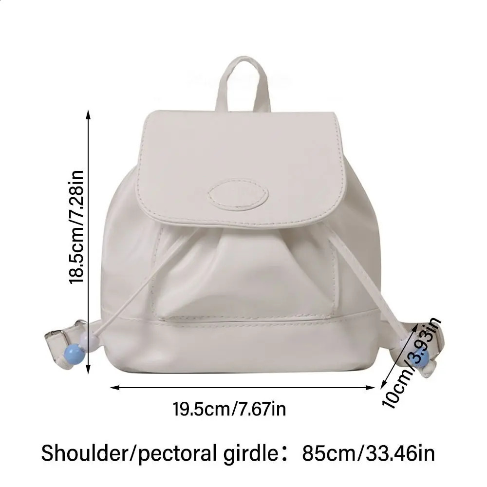 PU leather handheld backpack retro soft zipper girl school bag cute little shoulder 240920