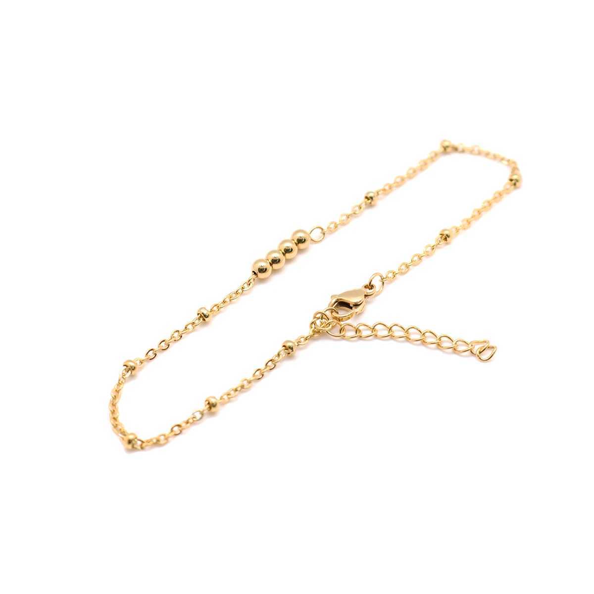 304 Stainless Steel Anklet Gold Color Chain Anklets For Women on the foot Jewelry Summer Party leg Gifts Adjustable 1 Piece Y240920