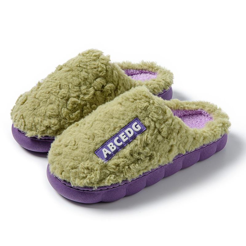 Thick Indoor Outside Boy Girl Winter Home Warm Fluffy Slippers High Heels Fur Cotton Shoes Ladies Couples TG07