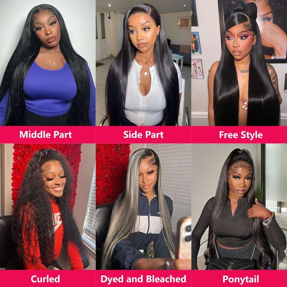 30 36 Inch 13x4 Bone Front Human Hair Brazilian 13x6 Straight HD Lace Frontal Wig 5x5 Closure Glueless Wigs