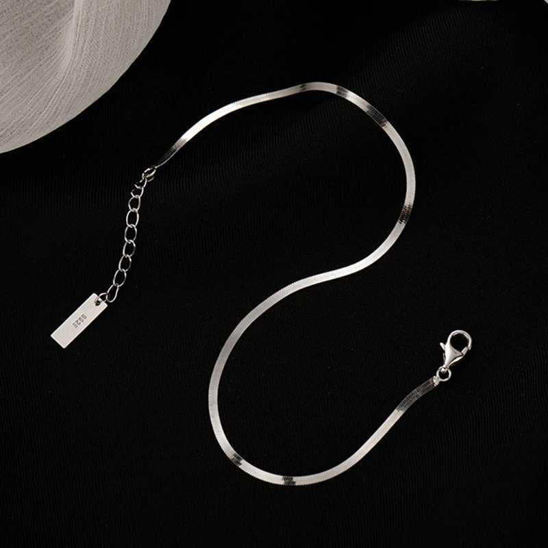 925 Sterling Silver Snake Bone Anklet Exquisite Temperament Sexy Anklet Long Anklet Sparkling Birthday Jewelry Gift Y240920
