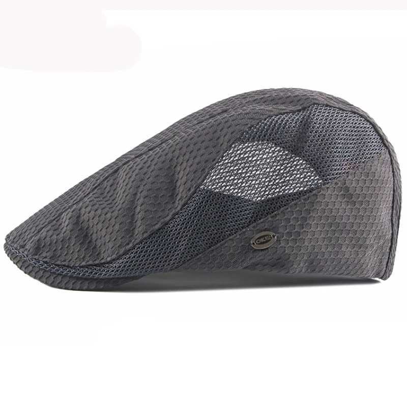 HT3209 New Beret Cap Summer Hat Men Women Berets Flat Cap Male Female Breathable Mesh Cap for Men Retro Artist Painter Beret HatX240919