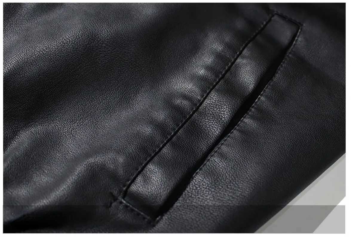 Mens Hooded PU Leather Jacket Motorcycle Hooded Young Leather Plus Cotton Padded Coat Men M240919