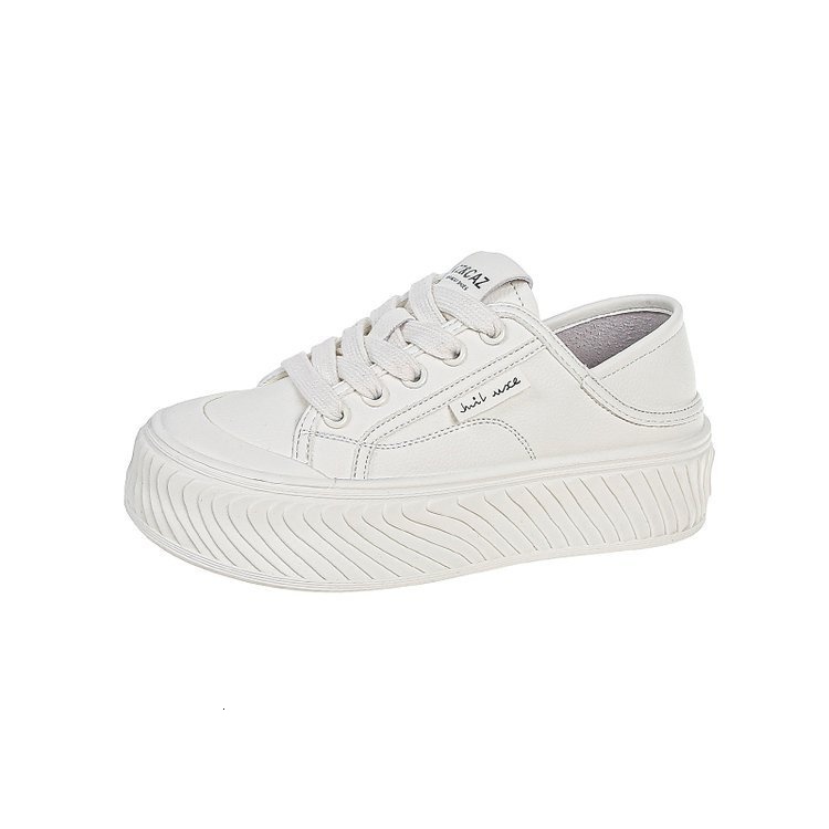 White for women 2024 new style big head thick soft sole casual one foot kick lazy two on board shoes