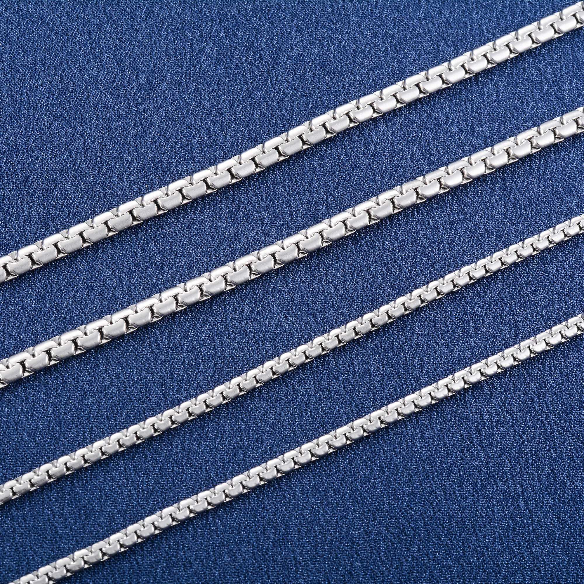 Stainless Steel Jewelry Accessories for Women Men Metal Flat Box Chain Necklace Choker on Neck Collarbone Waterproof DIY GiftX240919