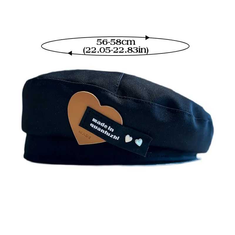Korean Sweet Cool Heart Beret Hats for Women Autumn Winter Vintage Warm Beret Fashion Artist Painter CapsX240919