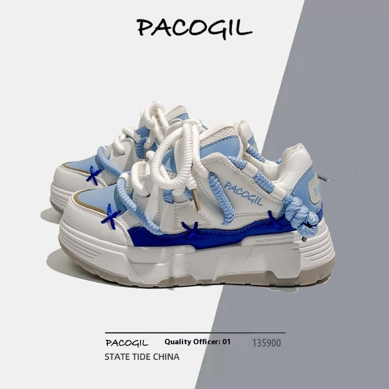 Thick soled round toe low top for women, 2023 summer autumn new Korean version sponge cake sneakers, fashionable and casual board shoes