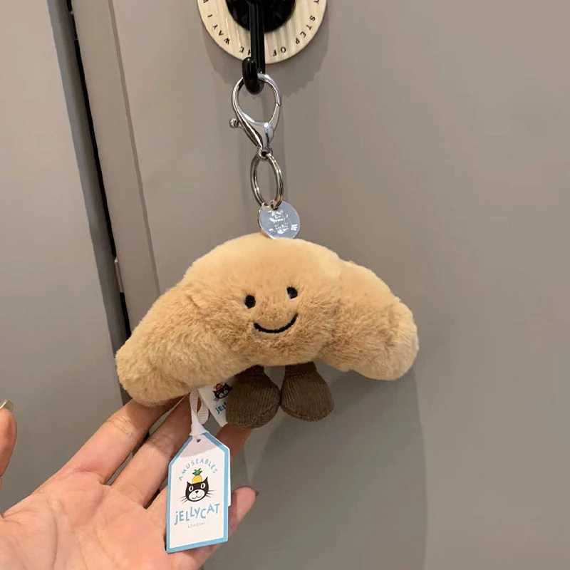Kawaii Bread Plush Pendant Toy Creative Croissants Roll Bread Plush Doll Keychain Decorative Backpack Pendant GiftXJ250319