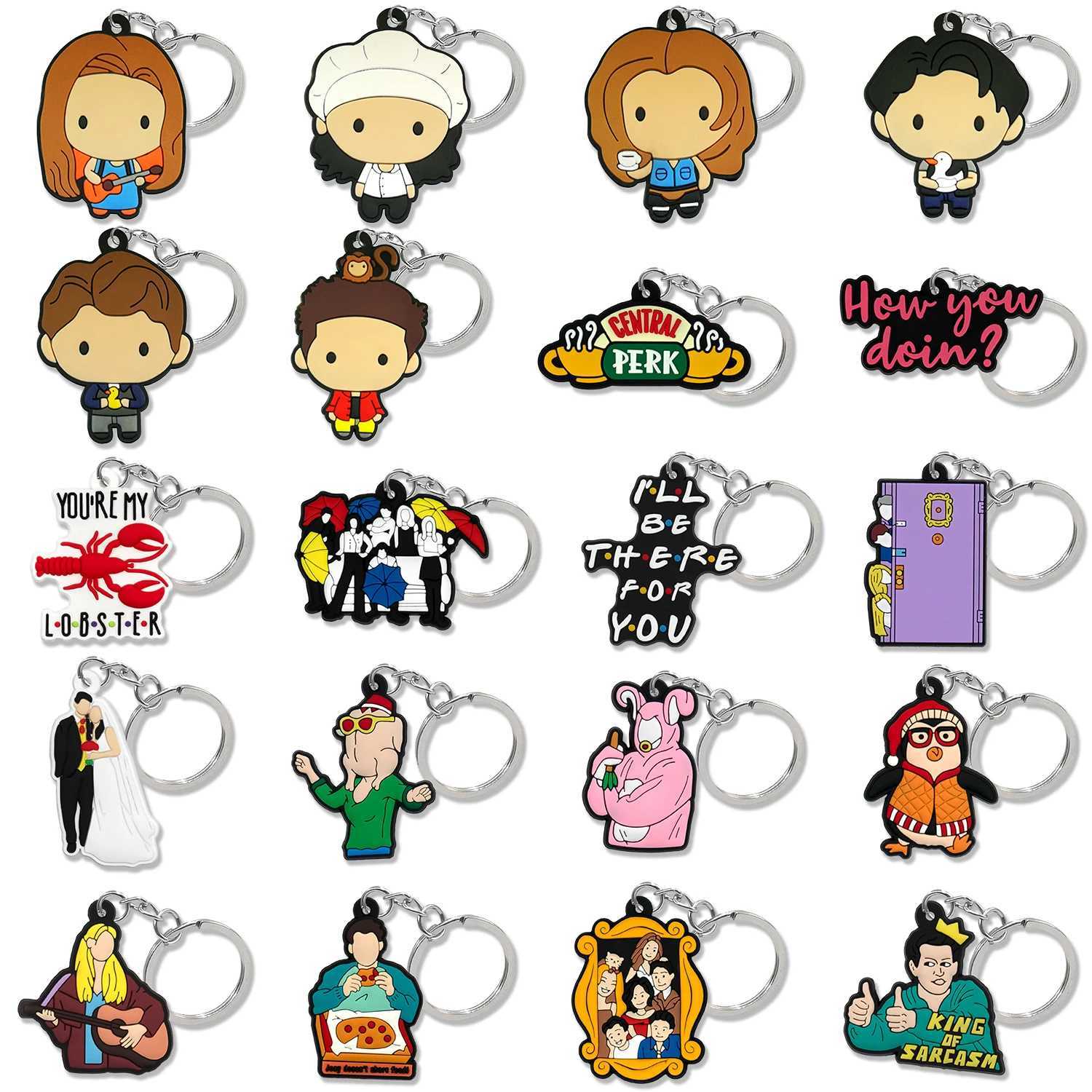 1PCS Old Friend PVC Keychain Hot Sales Key Ring Penguin Lobster Keys Accessories Car Bag Pendant Key Chain Charm unisexX240919