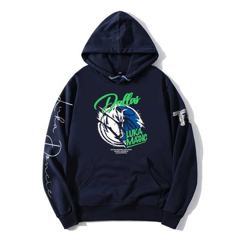 Men's Hoodies Sweatshirts Dpoy Original Design Mens Hooded Sweater with Velvet Basketball Sweater Luka Doncic Loose Large Size Retro Hip Hop