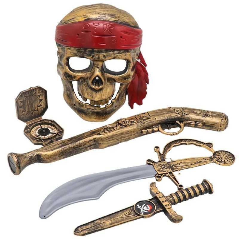 Halloween 5Pc Pirate Costume Mask Accessories for Kids Pirate Cosplay Set Pirate Paraphernalia Kids Party Gifts Y240919