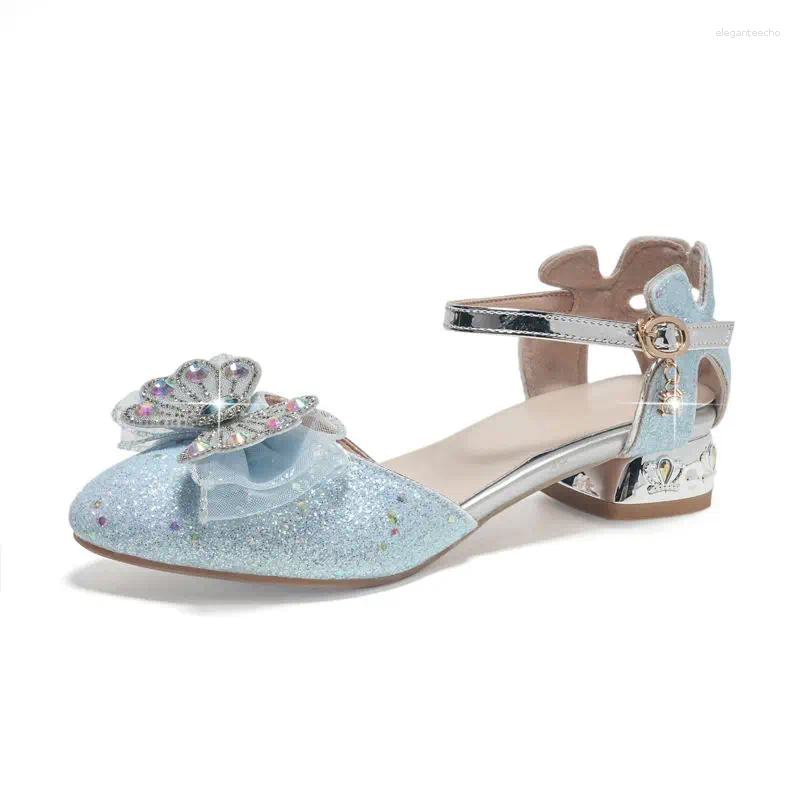 2025 S Fashion Designer Sandals ORCHALISA Princess Girls Round Toe Bowknot Rhie Butterfly Buckle Strap Small Size Sweet Women Shoes