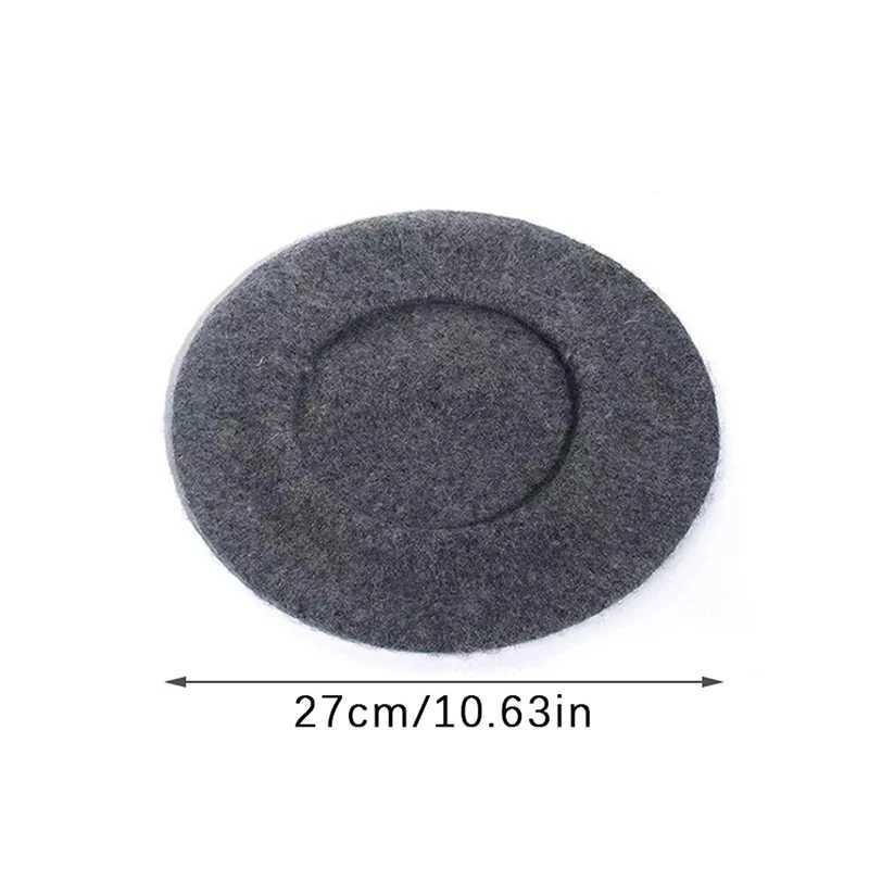 Winter Women Wool Berets French Artist Style Warm Beanie Hat Retro Beret Solid Color Elegant Lady All Matched Autumn CapsX240919