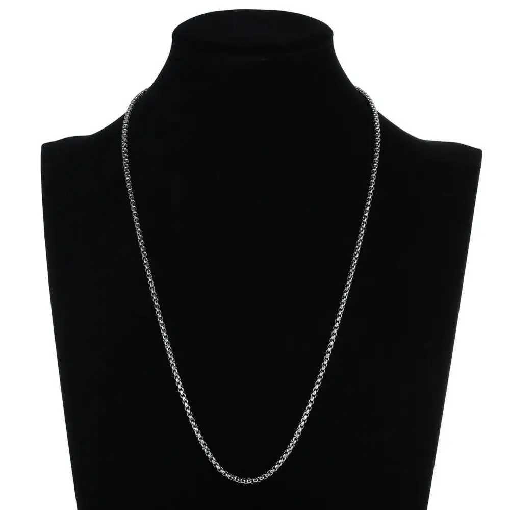 Wholesale Price Width 2MM Stainless Steel Square Pearl Chain Necklace Fit Pendant For Men and Women Fashion Party Gift JewelryX240919