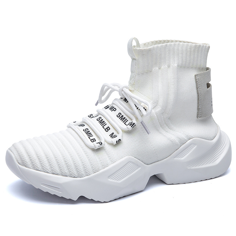 Running 2023 Sneakers High Top Fashion Sport Men Shoes Mesh Breathable Comfort Thick Bottom Outdoor Big Size 39-47