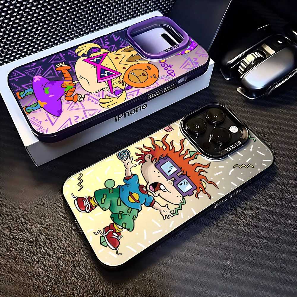 Cartoon fun R-Rugrats phone case suitable for lPhone 16 15 14 13 12 11 Pro Max X XR XSMAX 8 7 Plus candy matte shock-absorbing back coverCL240720