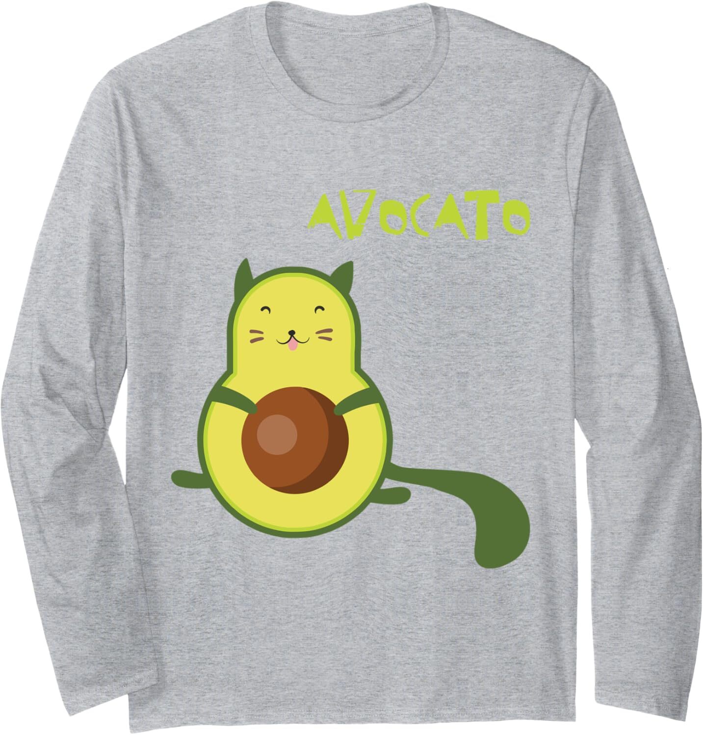 Long Sleeve Shirts for Men sweatshirt Avocato Funny Cute Cat Avocado Gift For Vegan Long Sleeve Tee Streetwear Casual tops clothes