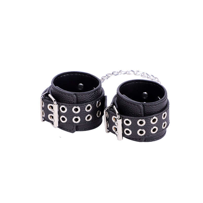Cross border hot selling SM props, bound handcuffs, black lychee pattern adjustable and fun handcuffs, alternative adult products