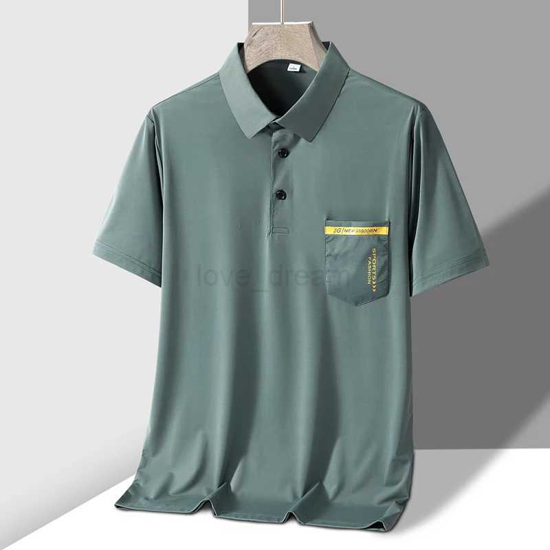 TFETTERS Brand New Summer 2024 Mens Polo Shirt Elasticity Short Sleeve Front Pocket Design Sport Golf Polo T Shirt ManXJ240920