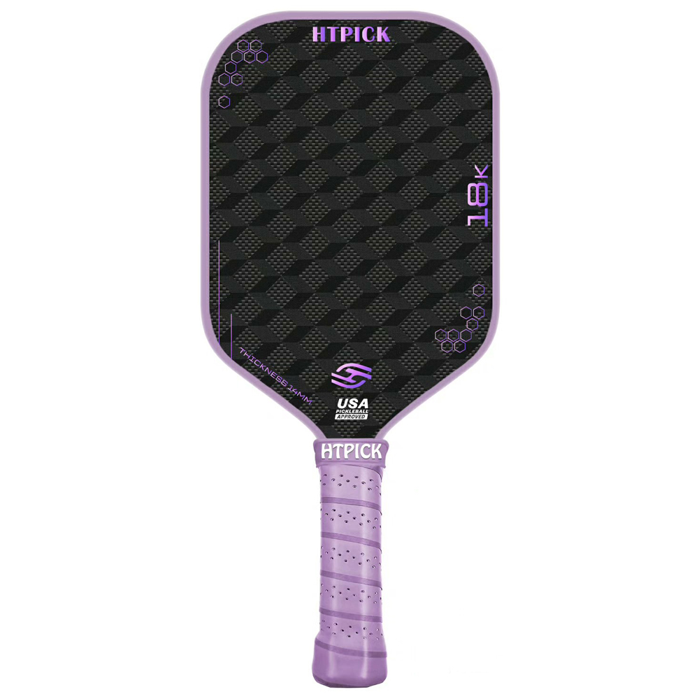 HTPICK 3D 18K Raw Carbon fiber pickleball paddle 14mm Honeycomb core thickness for Spin & Control Paddle Racket for beginner and pro