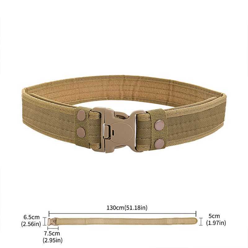 Mens camouflage combat canvas belt high-quality and quick release tactical Oxford cloth belt outdoor hunting nylon work belt W240920