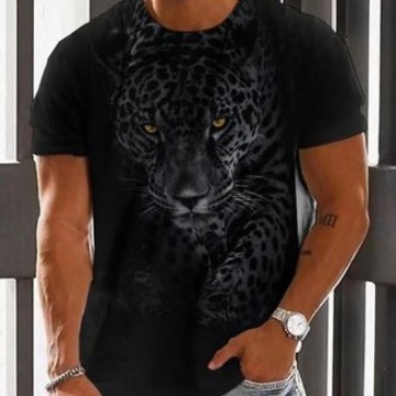 Summer 2023 New Night Trend 3D Digital Printing Short sleeved T-shirt for Men