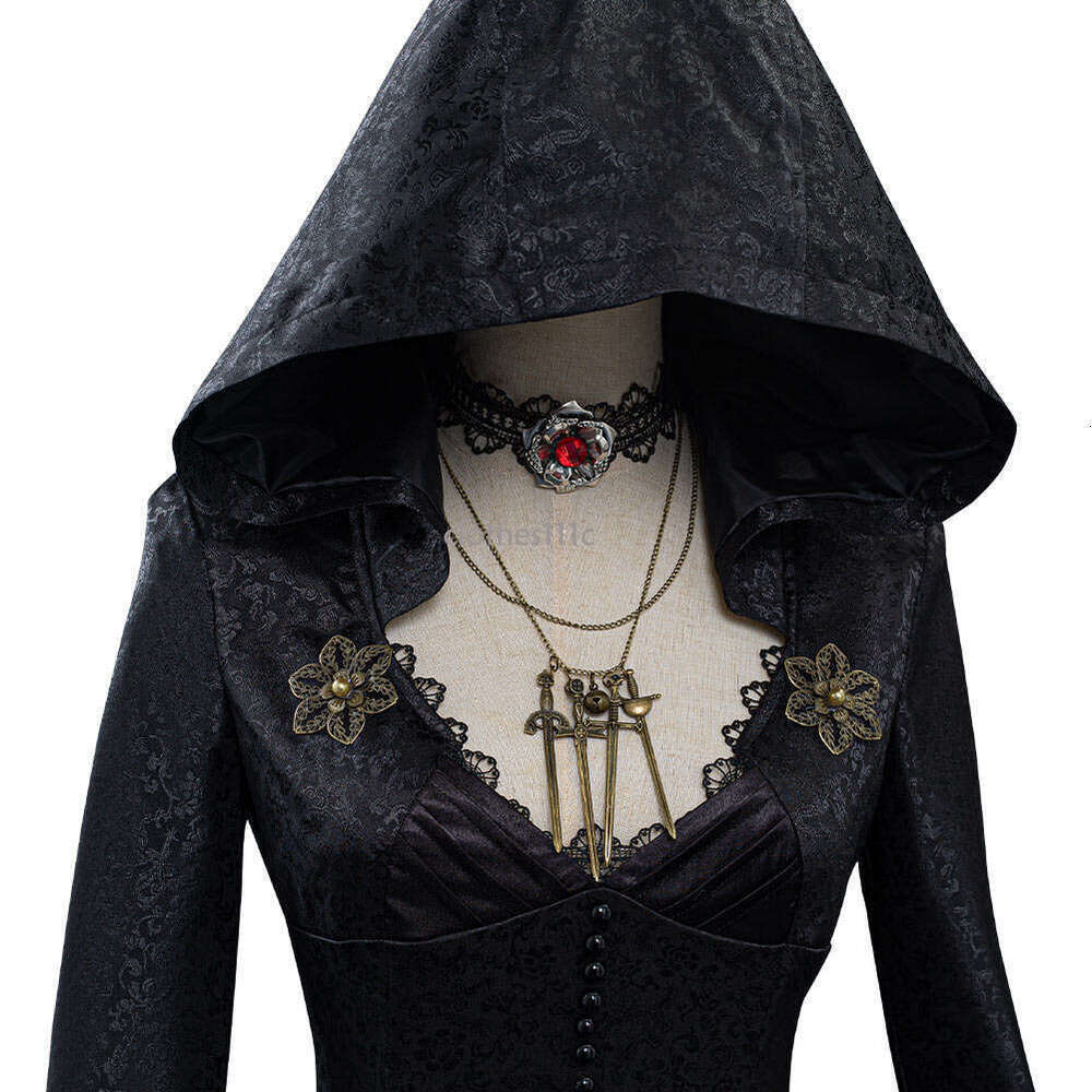 Evil cosplay Women Dimitrescucosplay Dress Biohazard Game 8 Village Costume Necklace Outfits Disguise Halloween Suits halloween costume women