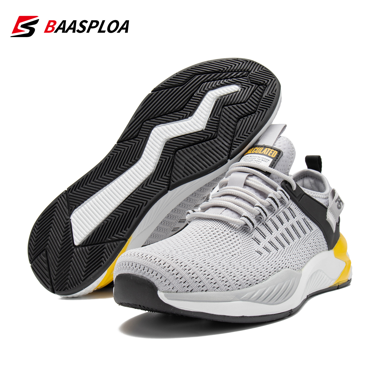 Baasploa Men Running Shoes Non-slip Shock Absorption Sneaker Lightweight Tennis Shoe Waterproof Man Breathable Casual Shoes