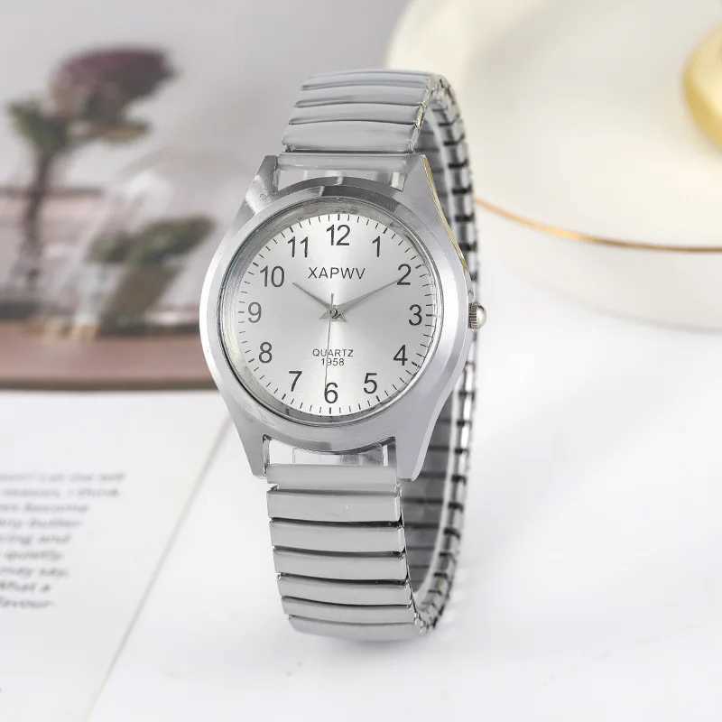 Man Women Couple Wrist Watches Stainless Steel Band Alloy Lovers Business Movement Wristwatch Elastic Strap Band Quartz WatchX240920