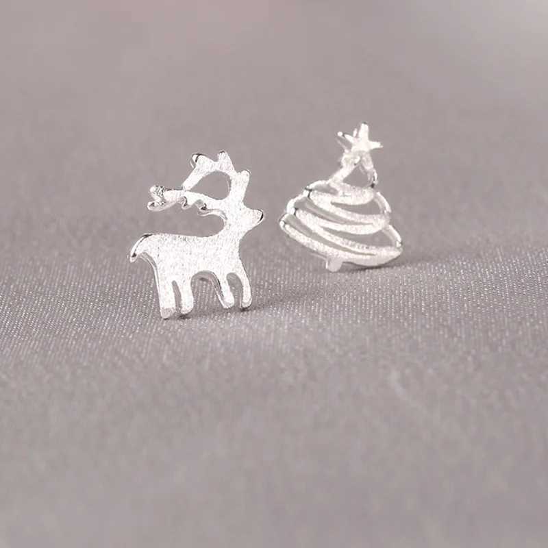925 Silver Needle Cute Mini Earrings for Women Cute Heart Star Moon Daisy Christmas Planet Butterfly Earrings W240919