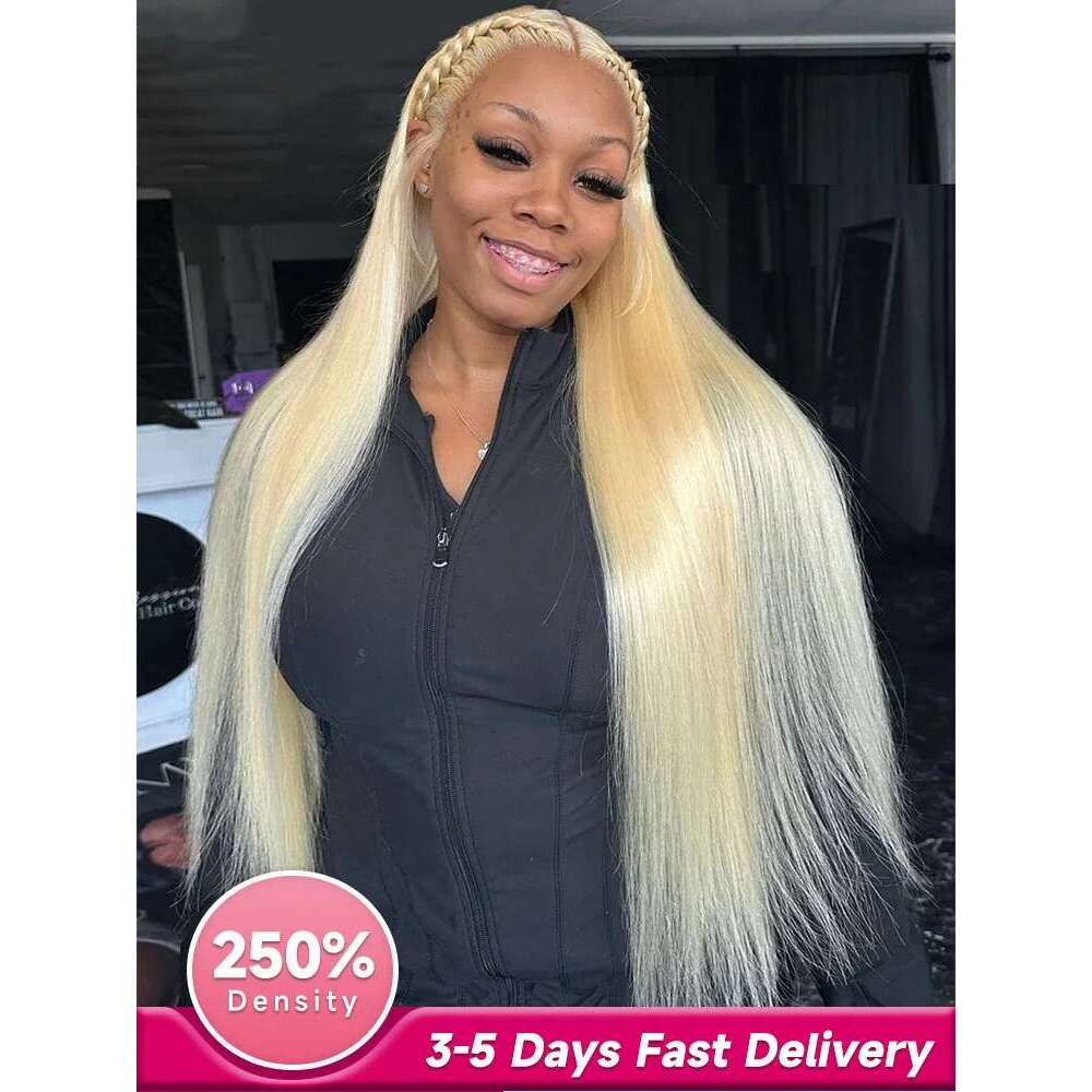 40 42 Inch 613 Honey Blonde Straight Transparent Front Wig 13x4 Lace Frontal Colored Human Hair Wigs For Women On Sale