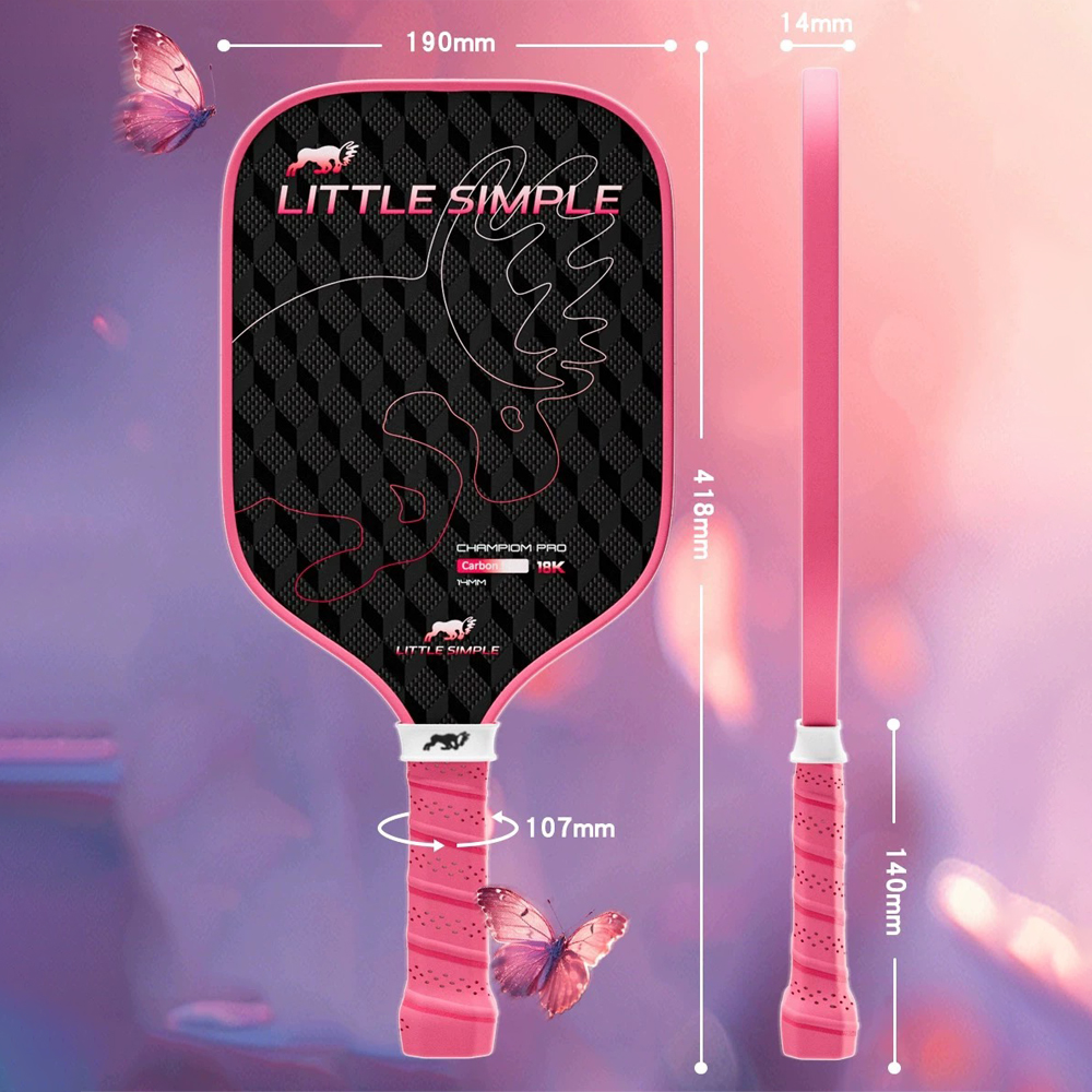 Little Simple 18K Woven Carbon Fiber Pickleball Paddle for Women, 14mm Polypropylene Honeycomb Core Increase Power and Control