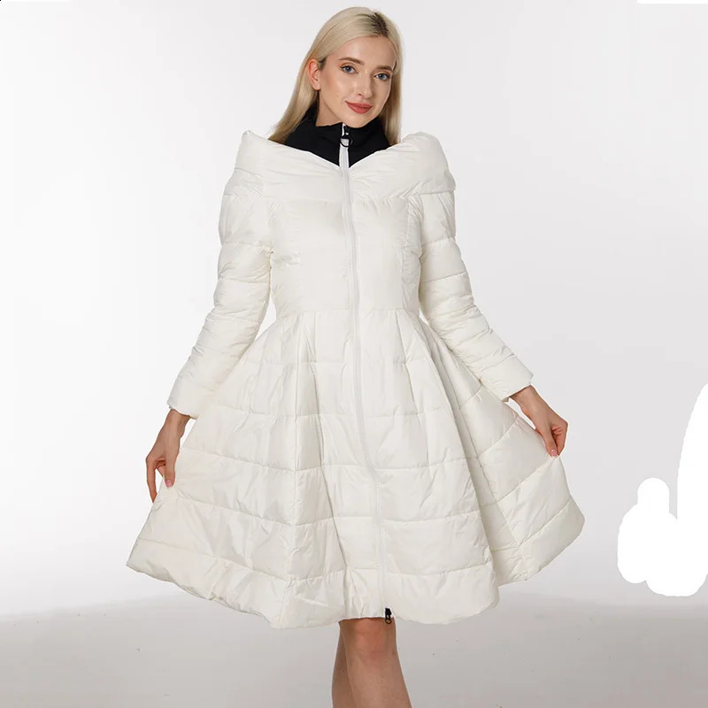 Womens paddle long jacket under white duck womens coat ultra light ultrathin solid portable park winter 5XL 240914