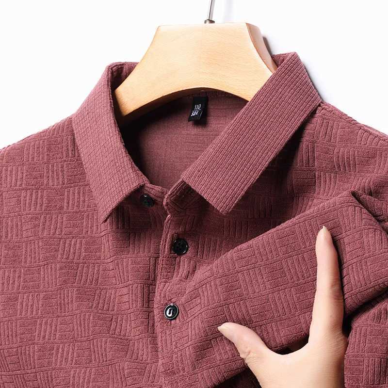 Luxury Quality Mens 2024 Summer New Cotton And Hemp Short Sleeved Polo Shirt Business Casual Checkered Lapel T-shirt Mens WearX240920