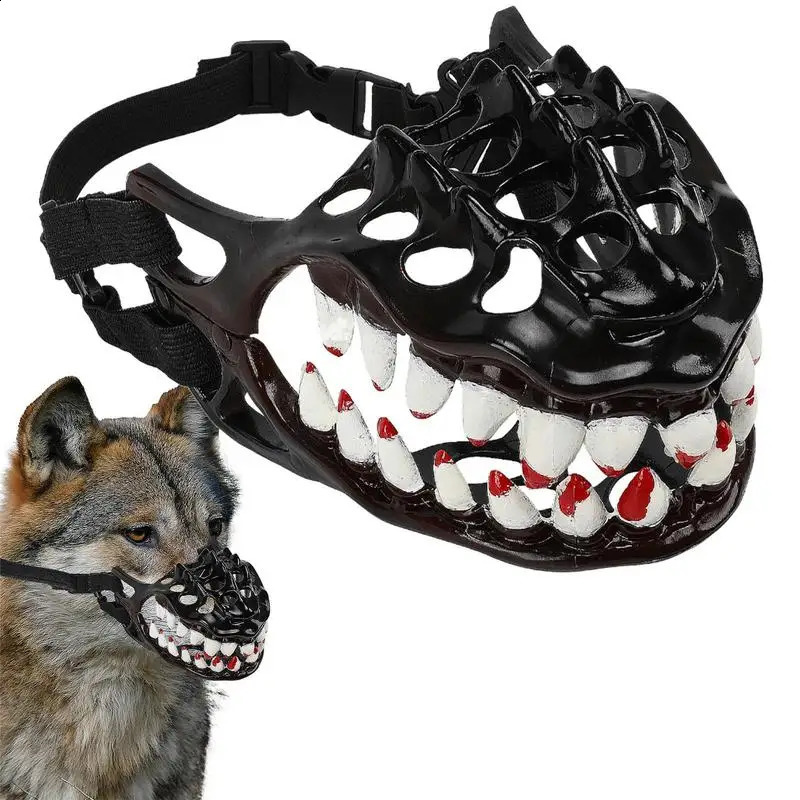 Halloween Dog Tone and Teeth Spooky Prop Halloween Dog Costume Fun and Creative Halloween Dog Tone Anti Bite Werewolf Supply 240914
