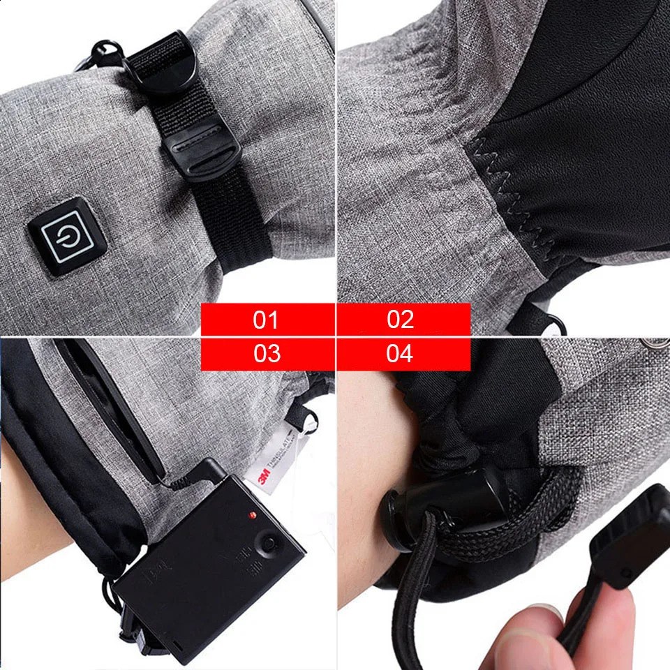 Winter gloves made of 3M cotton heated hands electric heating gloves waterproof snowboard bicycle outdoor skiing 240914