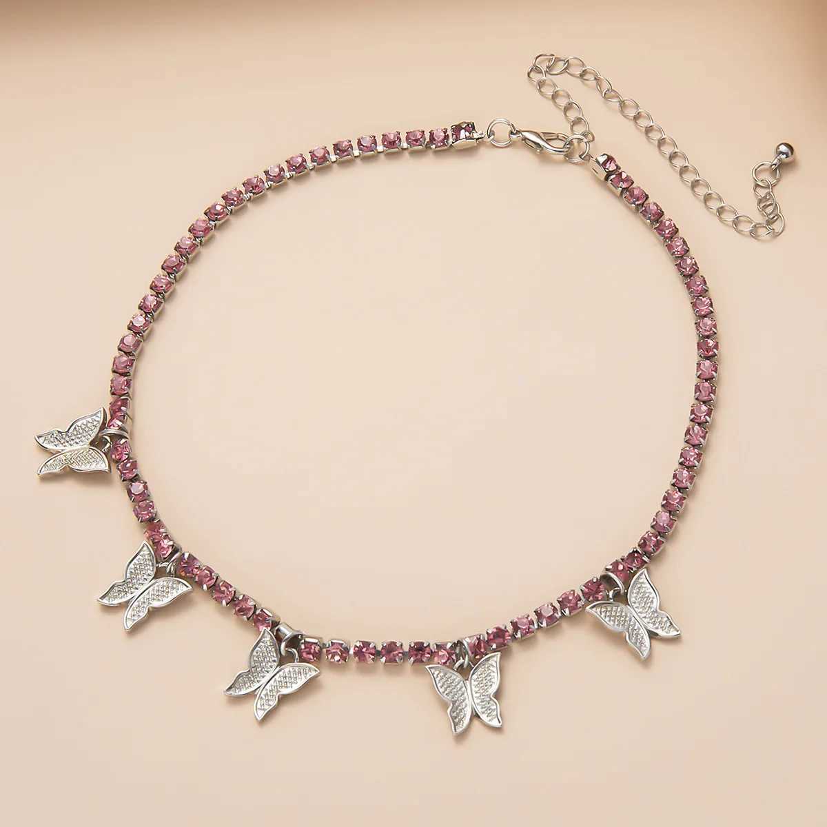 1 Row Rhinestone Tennis Chain Choker Necklace for Women Shine Silver Color Clavicle Neck Accessories Hip Hop Wedding JewelryX240919