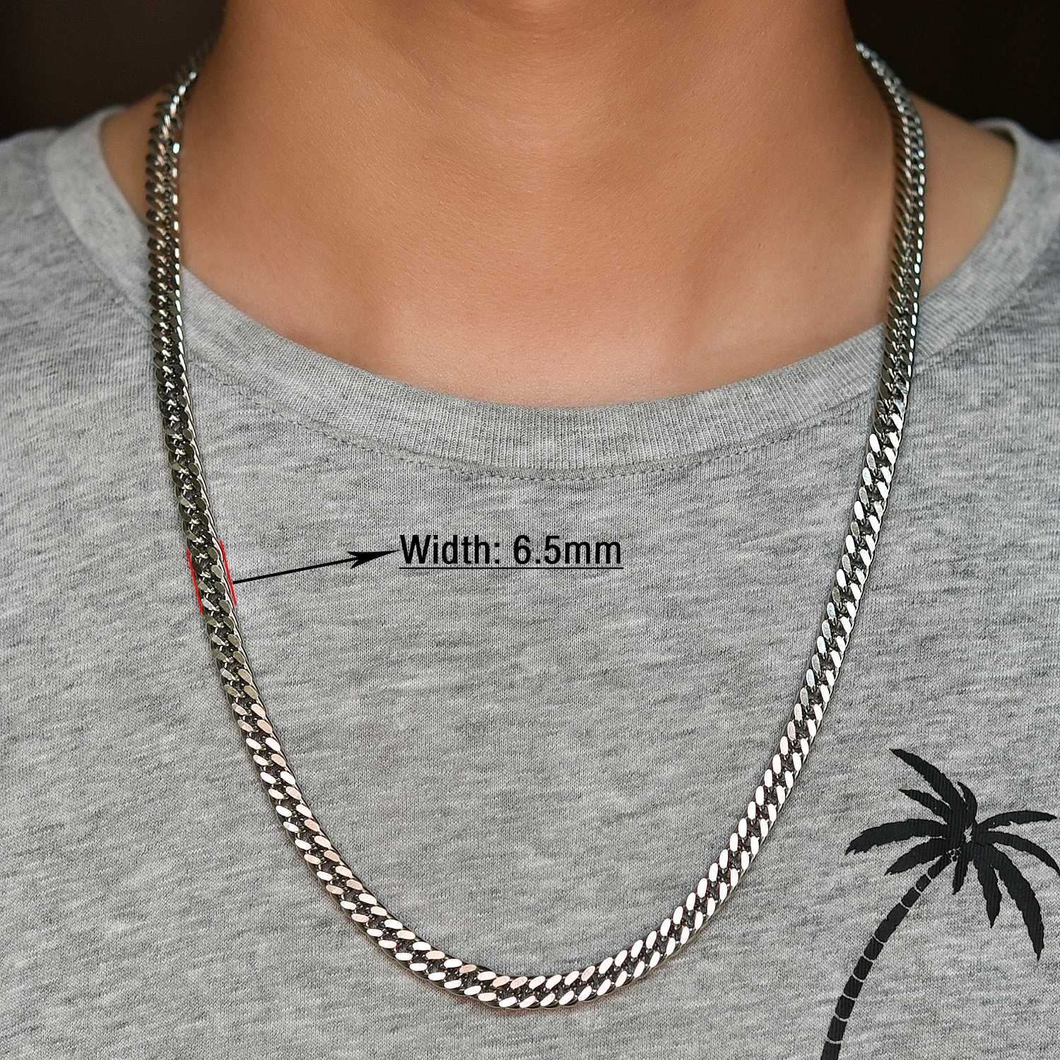Fashion Men Stainless Steel Necklace High Quality Gold/Silver Color Link Cuban Chain Choker Jewelry AccessoryX240919