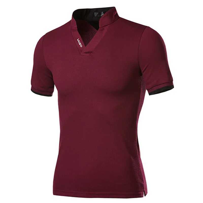 2023 New Fashion Brand Polo Shirt Mens Summer Mandarin Collar Slim Fit Solid Color Button Breathable Polos Casual Men t ShirtX240920