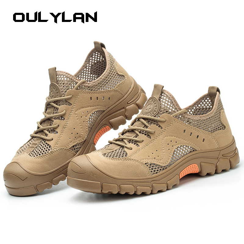 Summer Breathable Work Sneakers Men Safety Protective Shoes Puncture-Proof Anti-smash Steel Toe Shoes Working Safe Shoes
