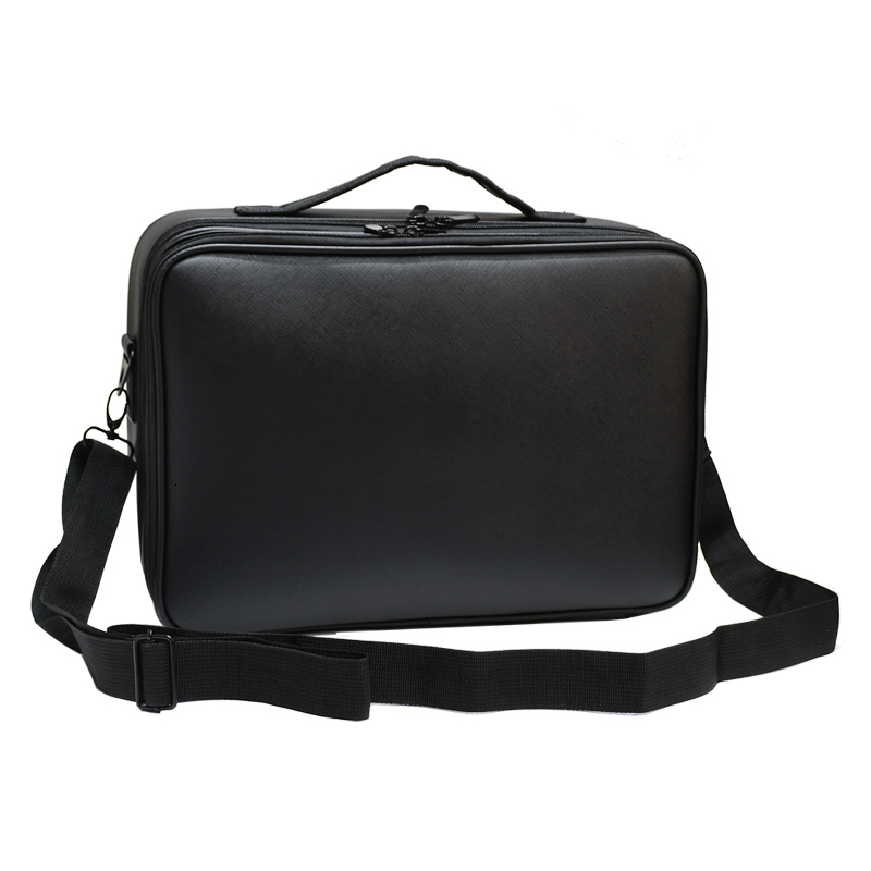 High Quality Waterproof Women PU Leather Bag Portable Cosmetic Case Large Capacity Make Up Insert Bag Travel Suitcase