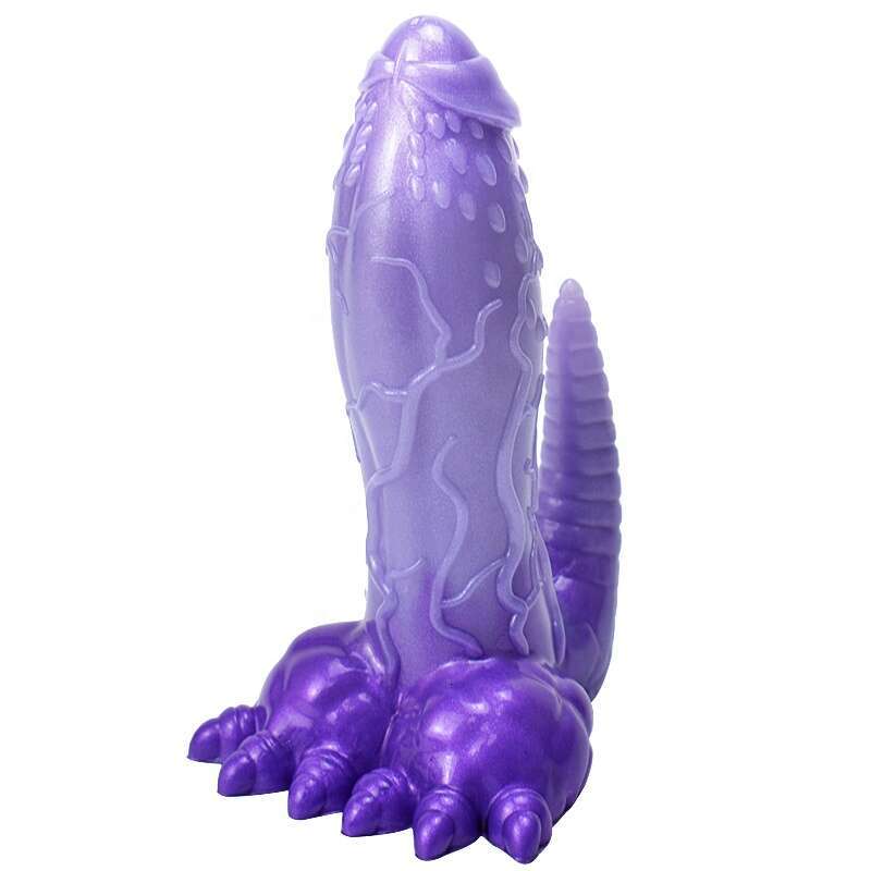 2 in 1 Dinosaur realistic dildo for women, cute monster liquid silicone anal dildo sex toys
