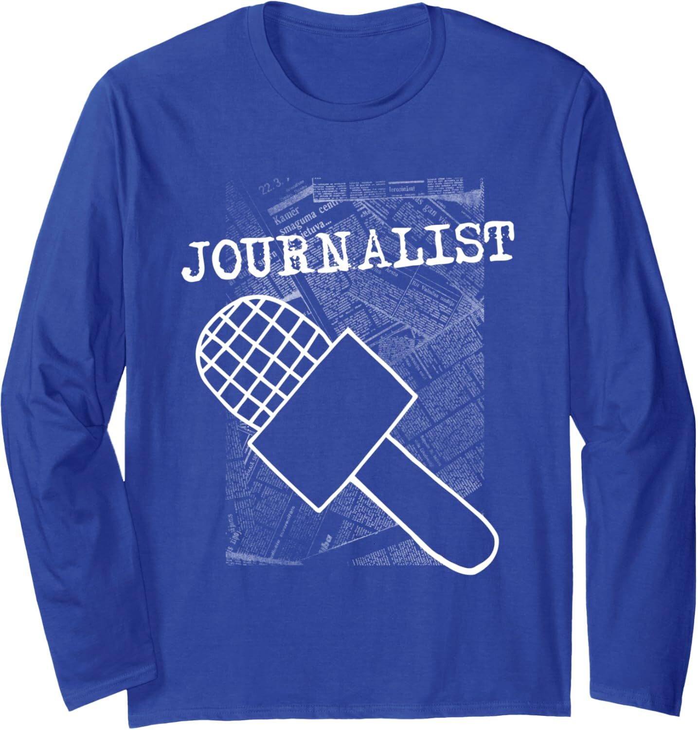 Long Sleeve Shirts for Men sweatshirt Newspaper Press Microphone Journalist Reporter Gift Long Sleeve Tee Streetwear Casual tops clothes trend