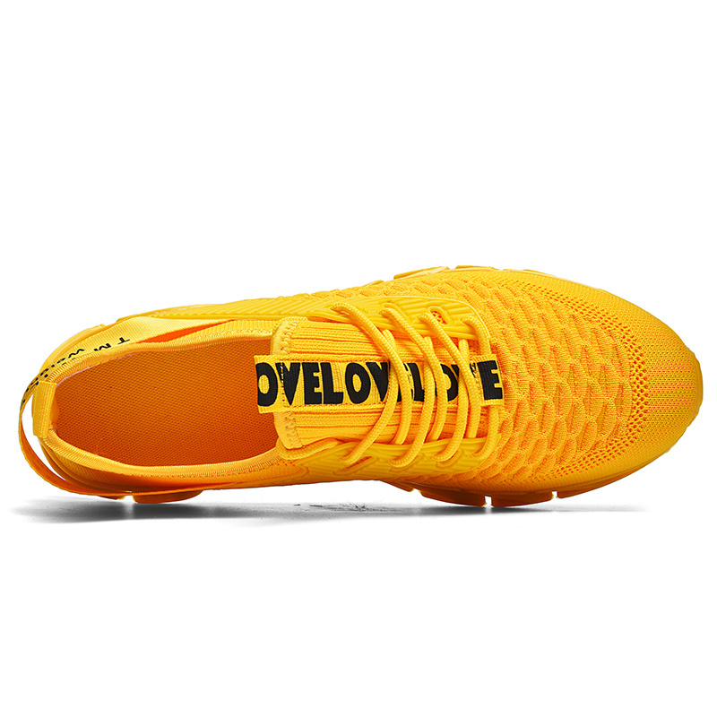 2025 new Yellow Trending Casual Summer Breathable Running Men Gym Sports Shoes Trainers Platform Sneakers Male ea07